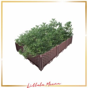 BAOYOUNI 組み立て簡単ガーデンボックス プランターボックスプラスチック鉢植え入れ花 植物 栽培ブラウン 鉢用品 大型プランター 莱園キ