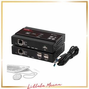 TreasLin 140m HDMI KVM エクステンダー 延長機器 HDMI to LAN HDCP 4K 1080P 対応 ディスプレイ CAT5E CAT6 CAT6e LANケーブル KVM USB 