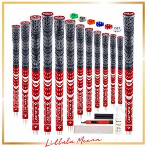 【13本セット・溶液交換キット】SAPLIZE ゴルフグリップ ハーフコード・ラバー 多色 滑り止め 溶液・テープ・カッター・ラバークランプ・