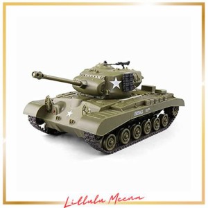 HJKLMM 戦車 ラジコン2.4GhzリモコンアメリカのシャーマンM4A3 /パーシングM26中戦車1/30スケールモデル、シミュレーションサウンド/アク