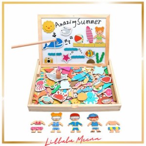 Fajiabao モンテッソーリ 玩具 4 IN 1 魚釣りゲーム 1歳 誕生日プレゼント 知育玩具 収納両面お絵描きボード 積み木 磁石 おもちゃ 子供