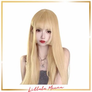 aisi hairウィッグロング 金髪 姫カット姫髪 ベージュ イエロー フルウィッグ かつら 可愛い 原宿 自然 小顔効果 ロリータ 日常用 ネット