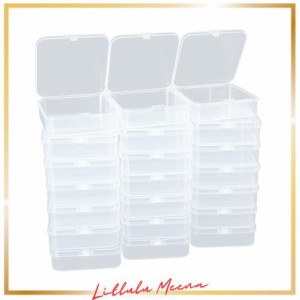 RILIHII【60個／セット 】6.2 x 6.2 x 2.1cm プラスチック 小物入れ 小分けケース 透明 収納 小物収納ケース 詰め替え容器 蓋付き ジュエ