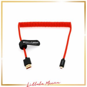 Alvin’s Cables 8K 2.1 マイクロHDMIからフルHDMIへの編組コイルケーブル Atomos-Ninja-V 4K-60Pレコード 48Gbps HDMI Canon-R5C/R5/R6