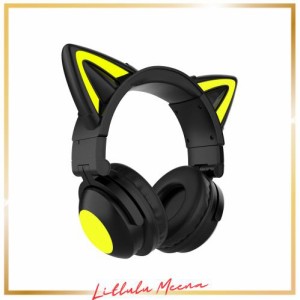 Absdefen ヘッドホン 猫耳イヤホン ヘッドセット 可愛い ゲーミングヘッドセット ネコ耳ヘッドフォン Bluetooth5.0 有線無線両用 3.5ｍｍ