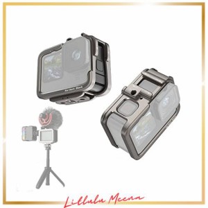 TMOM Gopro Hero12/11/10/9対応 カメラケージ メタル フレーム アルミニウム合金保護ケージケース アクションカメラリグ 2 つのコールド