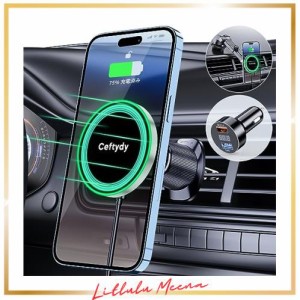 Ceftydy 車載ホルダー 15W 急速充電 ワイヤレス充電器 カーチャージャー 車載 スマホホルダー 車 ワイヤレス充電 magsafe充電器 伸縮アー