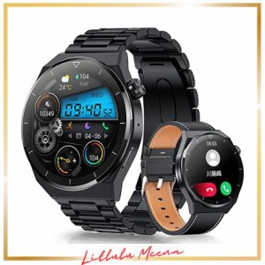 スマートウォッチ 丸型 【Bluetooth通話＆ベルト3種付き＆ワイヤレス充電】 smartwatch 1.36インチ サファイアガラスディスプレイ Blueto