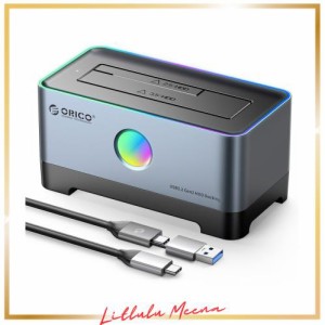 ORICO HDDスタンド USB 3.1 to SATA RGB HDDドッキングステーション 2.5/3.5インチ SATA HDD SDD対応 アルミニウム合金製 外付け HDDケー