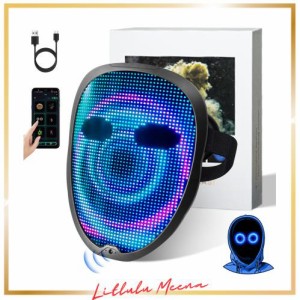 [Ompusos] 光るマスク LEDマスク 発光マスク 第2世代アップグレ ジェスチャーセンシング付きLEDお面 led mask おもしろいマスク コスプレ