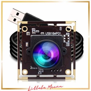 ELP 1600万画素 Webカメラ 広角 小型 USBカメラ パソコン 180度魚眼レンズ 4K ウェブカメラ UVC USB2.0 Webかめら 3496P PC USBカメラモ