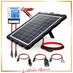 POWOXI ソーラーバッテリー充電器車、車 バッテリー、ポータブル防水太陽電池メンテナ用 20ワット12V太陽トリクル充電器 ソーラーバッテ