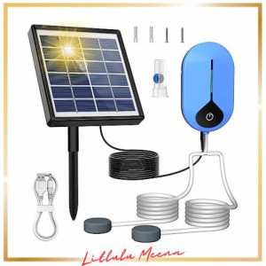 AISITIN エアーポンプ ソーラー 太陽光充電 USB充電両用 設計です 太陽光パネル エアポンプ 軽量化です ソーラー酸素ポンプ ソーラー蓄電