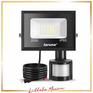 taruna 20Wセンサーライト LED投光器 コンセント式 屋外 人感センサー 作業灯 防犯ライト IP66 LED 昼光色 6500K 100V適用 薄型 広角ライ