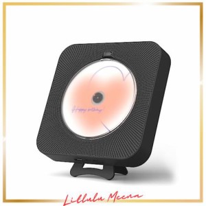 Yintinyかわいい黒のCDプレーヤーBluetooth 5.0、家庭用装飾充電音楽プレーヤー、携帯型かわいい音楽プレーヤー、リモコン