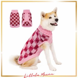 ThinkPet 大型犬用セーター - 犬用クリスマスセーター 大型犬用 女の子 男の子 - 犬用服 ニット 暖かい 柔らかい 寒い季節用 (ピンク、4X