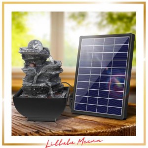 NFESOLAR ソーラー 噴水 ソーラーポンプ ミニ噴水 卓上噴水 ミニ滝 インテリア ガーデンDIY 太陽光充電 夜稼働無し 水循環 2way取り付け 