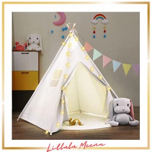 【三角旗、LEDスターライト付き】FRMARCH キッズテント テントハウス 子どもテント 子供 ティピーテント おもちゃ キッズ 子供用テント 