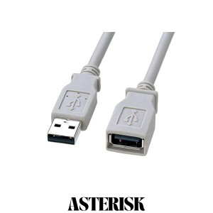 サンワサプライ エコUSB延長ケーブル(USB Aオス-USB Aメス) 3m ライトグレー KU20-ECEN3K