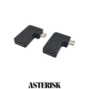 Duttek USB Type C to Micro USB 変換 アダプタ、 USB C to Micro USB 変換コネクタ、 90度角度付き L字型 タイプ-C メス to マイクロUSB