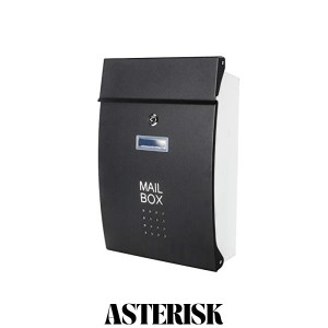 Jssmst（ジェスマット） メールボックス 郵便受け ポスト 北欧風 壁掛け キーロック式 大容量 玄関 HPB005-黒 (ブラック)