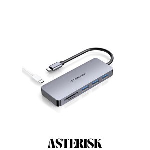 LENTION 6in1 USB Type-C ハブ PD充電 60W USB 3.0 ×3 Micro SD/SDカードリーダー UHS-I対応 CB-C16s 交換アダプター MacBook Pro Air、