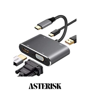 USB C ハブ usb type c HDMI アダプタ USB C ドッキングステーション usb タイプc vga 変換 hdmiポート VGAポート PD急速充電 USB 3.0 4i