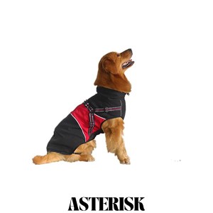 ASMPET 犬服 tシャツ 袖なし 防水 犬服 防風 暖かい 犬 ジャケット ハーネス一体型 背中開き 愛犬のお散歩 レッド XL