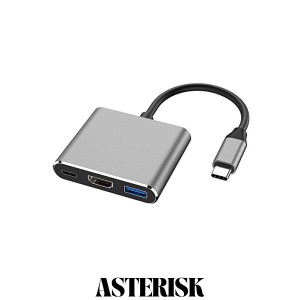 Eono(イオーノ) USB Type C HDMI アダプター HDMI 変換 ケーブル アダプター 3-in-1 高速伝送 PD急速充電 USB Type C ハブ 小型 携帯便利