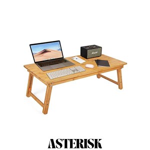 ノートパソコンデスク PCスタンド 傷付きにくい 竹製 ベッドテーブル ローテーブル 座卓・ちゃぶ台 折りたたみ式 高さ調節可能 多機能 万