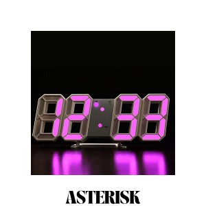 LEDデジタル時計 目覚まし時計 3D led wall clock 置き時計 壁掛け時計 スヌーズ アラーム 明るさ調整 ナイトランプ 年/月/日温度表示 キ