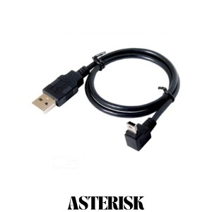 ViViSun【JCT請求書発行可能】USB 2.0 ミニケーブル USB(A)オス-USB(miniB)オス L型 左右90°方向変換ケーブル 金メッキ付き 高速480Mbps