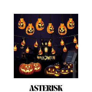 OSUDRY ハロウィン かぼちゃライト LEDライト ストリングライト 屋外 ソーラー充電式 30球 6m ハロウィーン 飾りライト ストリングスライ