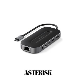 Satechi USB4 マルチハブ 6-in-1 イーサネット 2.5G, USB-C PD 充電, 8K HDMI, USB-A/USB-Cデータ, 音声ジャック (MacBook Pro/M2, iPad 