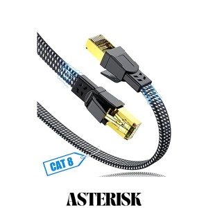 LANケーブル 1.5m,SWECENT CAT8 カテゴリー8イーサネットケーブル RJ45フラットネットワーク lanケーブル 26AWG 超高速 最大40GbpsBASE-T