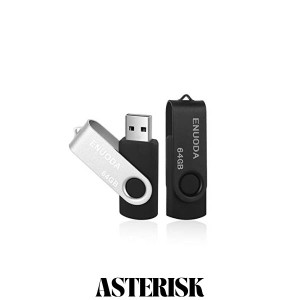 USBメモリ 64GB 2個セット ENUODA USB2.0 フラッシュメモリ 64GB USB メモリスティックー USBメモリー 64ギガ 回転式 データ送信 Windows