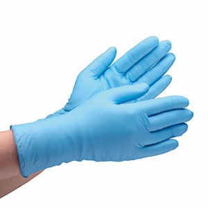 [ミドリ安全] ニトリル 手袋 作業用 ニトリルゴム 柔らかい 滑り止め ベルテ752K レギュラー 粉つき ブルー SS 100枚入