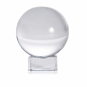 多色透明 水晶玉 50mm クリスタルボール 装飾品 ・水晶製台 (透明)