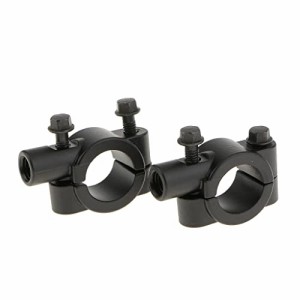 【ノーブランド品】オートバイ　スクーター用　ハンドルミラー　クランプ取付　ブラケット　10mm　（黒色）　1組