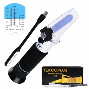 Tekcoplus 3重スケール 臨床屈折計 血清タンパク質 0-12g/100ml 尿比重 SG1.000-1.050 屈折率 1.333-1.360RI 自動温度補正機能（ATC）付