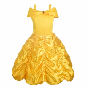 [Dressy Daisy] 幼児 女の子 ベル コスチューム プリンセス コスプレ 子供 スカート 美女と野獣 ドレス ハロウィン 仮装 黄色い サイズ 2