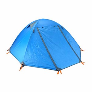 TRIWONDER 2人用 テント 4シーズン 山岳テント 軽量 防水 バックパック キャンプ ツーリング 登山 てんと 二重層 テント (ブルー - 2人用