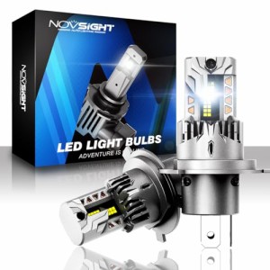 NOVSIGHT H4 LEDヘッドライト Hi/Lo切替 新車検対応 一体型 ledバルブ 車/バイク用 DC9-32V 高輝度 18000LM 6500K ホワイト 無極性 切れ