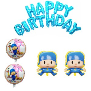 ling ぽこよ 誕生日 飾り付け パーティー セット POCOYO キャラクター アニメ 可愛い 子供 男の子 ブルー 風船 バルーン happy birthday 