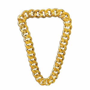 Thug Life Gold Chain 金のネックレス,特大の金のネックレス,プラスチック製の偽の金のネックレス,パンクスタイル,パンク要素金のネック