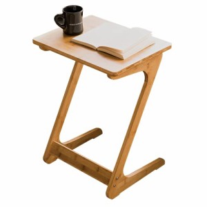 リビング ソファ サイドテーブル ノートパソコンテーブル 竹製 ベッドサイドテーブル Z字型が使い勝手の良い おしゃれ ナチュラル ブラウ