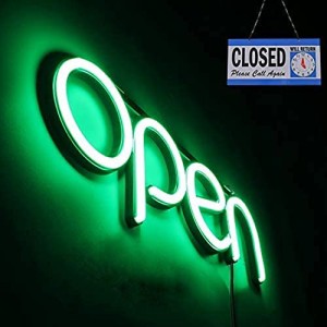 OPEN看板 LED OPEN SIGN オープン クローズ OPEN＆CLOSED時間付き 点滅設定可 カフェ 喫茶店 レストラン バー 居酒屋 インテリアショップ