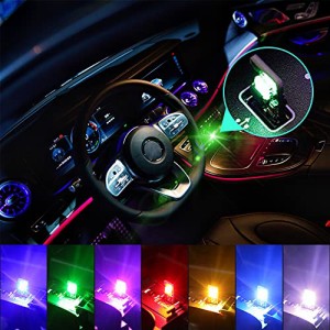 車内USBナイトライト 車内デコレーションライト 7色調色 無段階調光 音に反応 自動変色モード タッチ制御 高輝度照明 設定不要 工事不要 