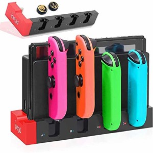 ジョイコン 充電スタンド 2024 Joy Con 充電 ホルダー 左/右 ハンドル 4台同時充電 急速充電器 5in1 収納 一体型 過電流保護 LEDライト 