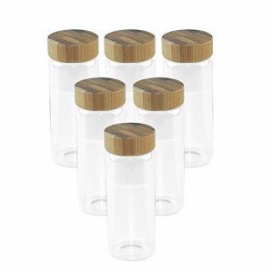 6つの容量が150 ml透明なガラス瓶に竹の蓋が付いています。密封性が良く、収納がより安全です。ガラス瓶の容器